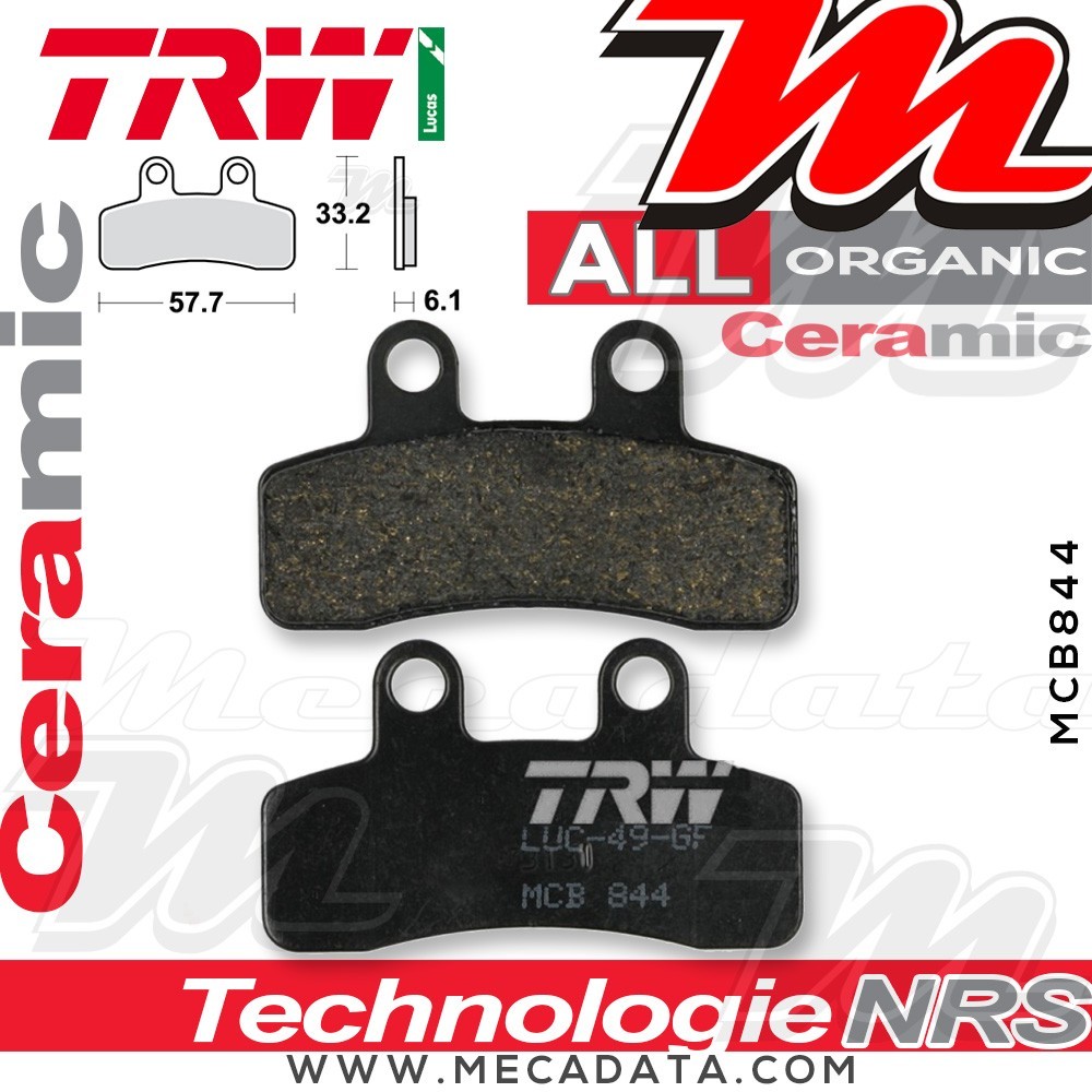 Plaquettes de frein Avant ~ TRW Lucas MCB 844 