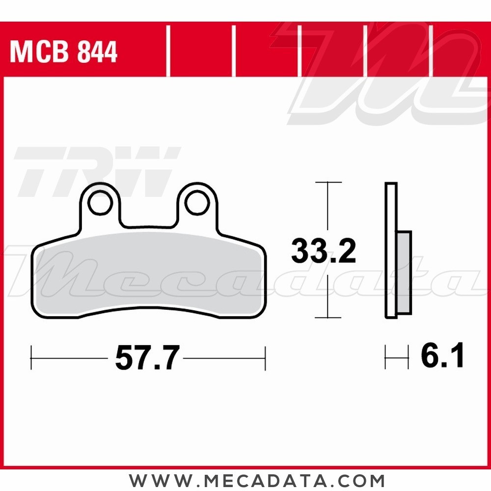 Plaquettes de frein Avant ~ TRW Lucas MCB 844 
