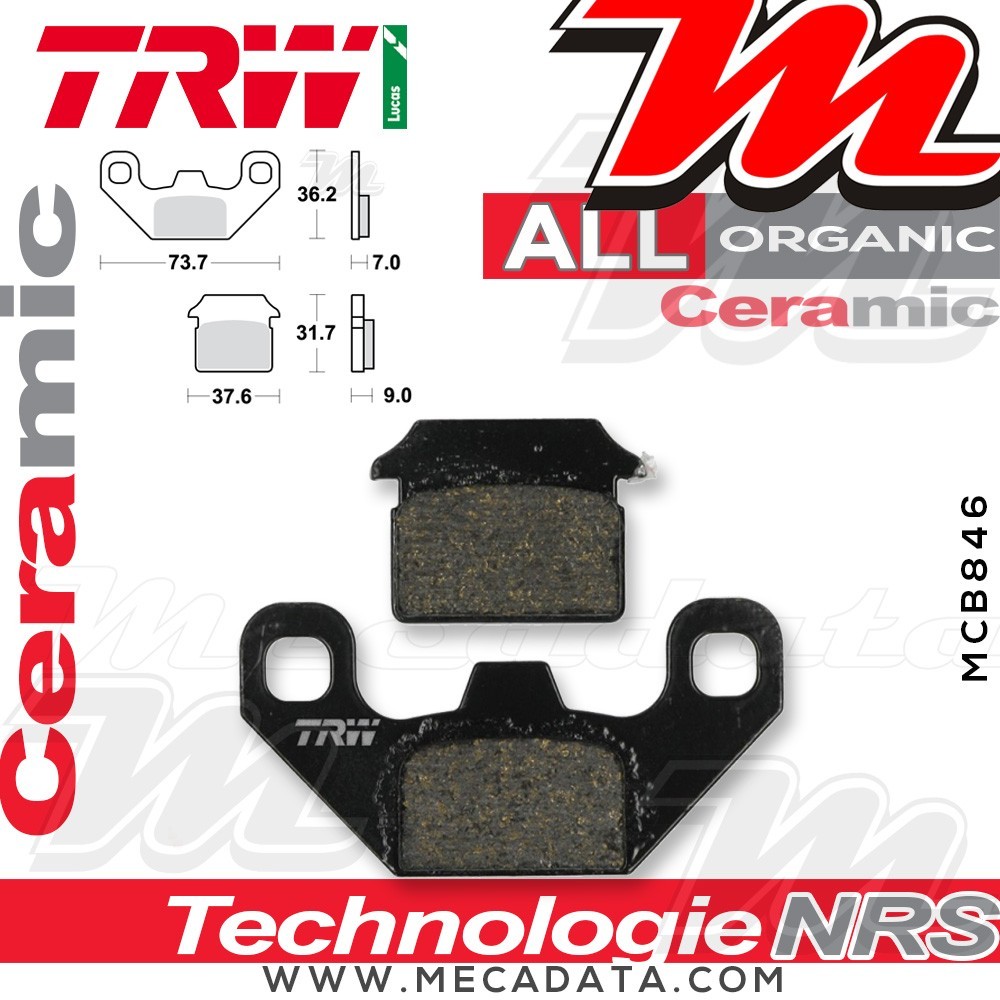Plaquettes de frein Arrière ~ TRW Lucas MCB 846 