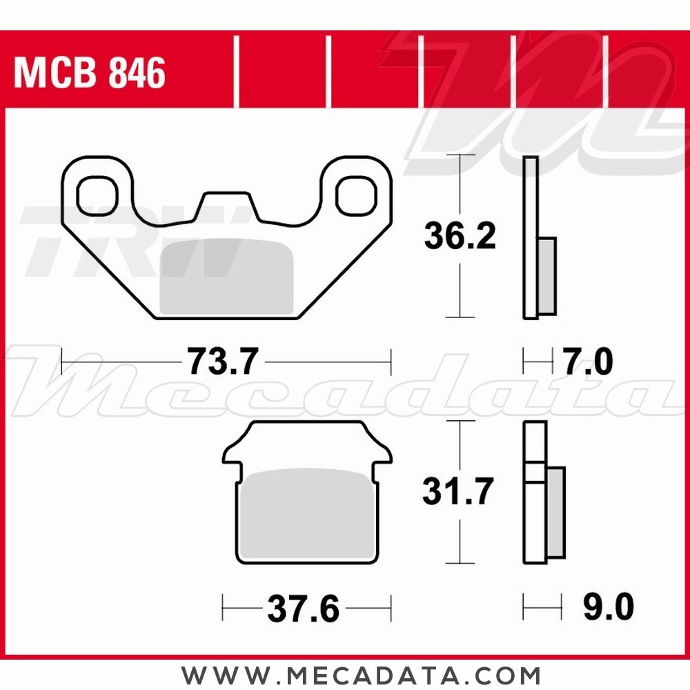 Plaquettes de frein Arrière ~ TRW Lucas MCB 846 