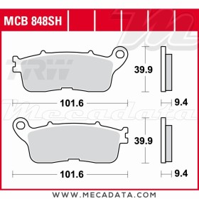 Plaquettes de frein Arrière ~ TRW Lucas MCB 848 SH 