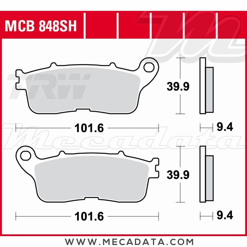 Plaquettes de frein Arrière ~ TRW Lucas MCB 848 SH 
