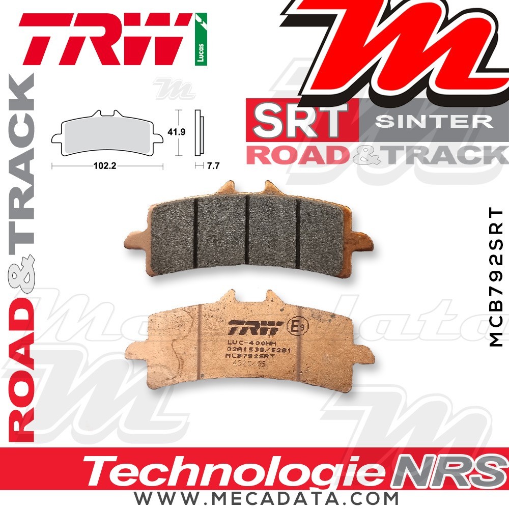 Plaquettes de frein Avant ~ TRW Lucas MCB 792 SRT 