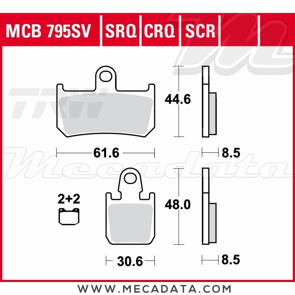 Plaquettes de frein Avant ~ TRW Lucas MCB 795 SRT 