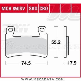 Plaquettes de frein Avant ~ TRW Lucas MCB 850 SV 