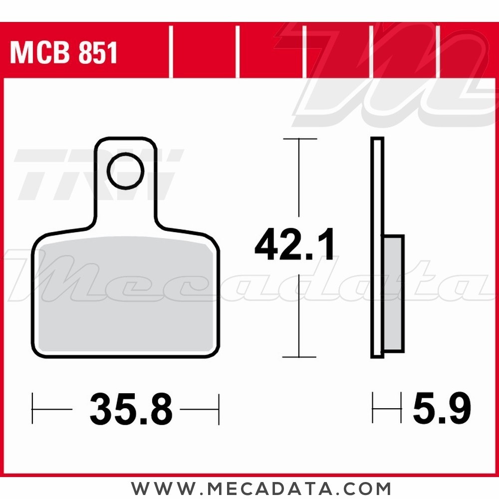 Plaquettes de frein Arrière ~ TRW Lucas MCB 851 