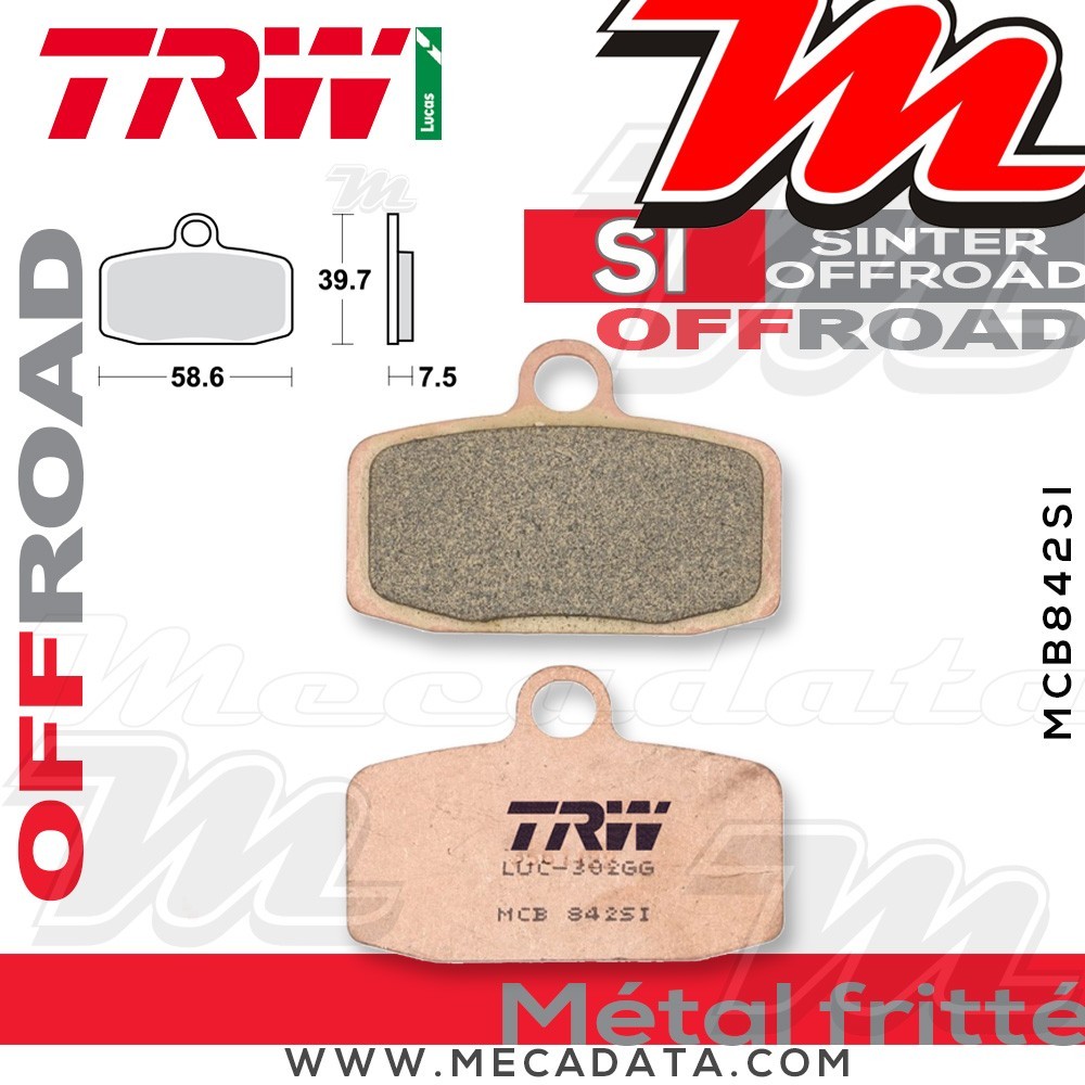 Plaquettes de frein Avant ~ TRW Lucas MCB 842 SI 