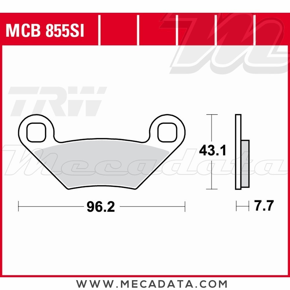 Plaquettes de frein Arrière ~ TRW Lucas MCB 855 SI 