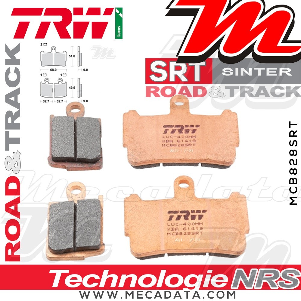 Plaquettes de frein Arrière ~ TRW Lucas MCB 828 SRT 