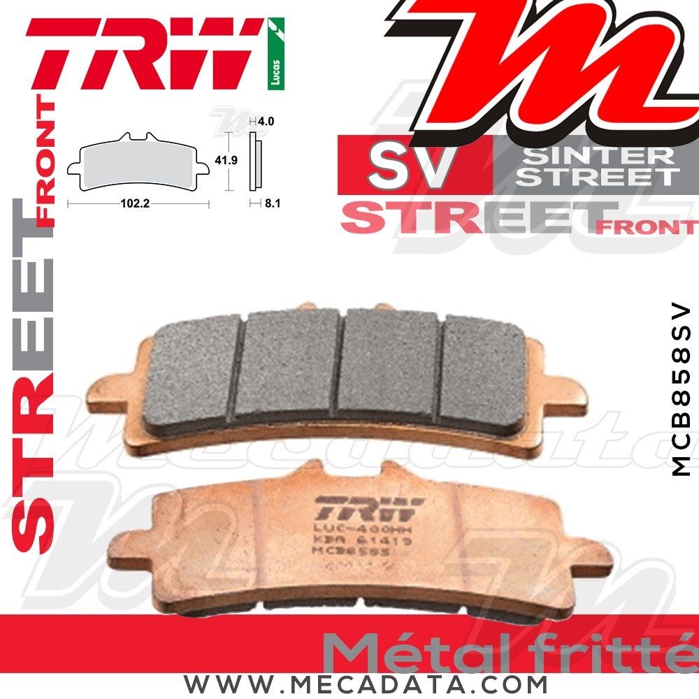 Plaquettes de frein Avant ~ TRW Lucas MCB 858 SV 