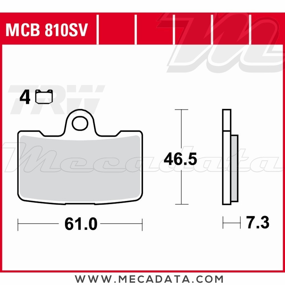 Plaquettes de frein Avant ~ TRW Lucas MCB 810 TRQ 