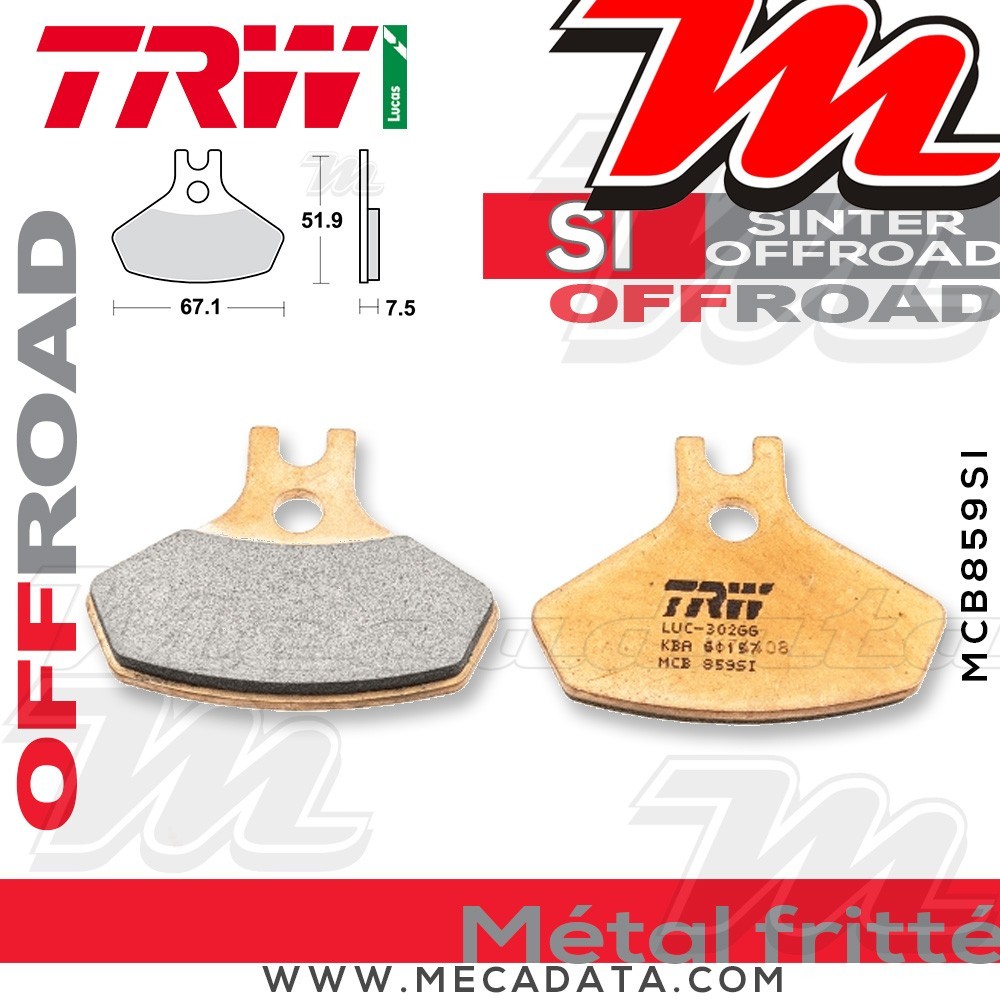 Plaquettes de frein Avant ~ TRW Lucas MCB 859 SI 