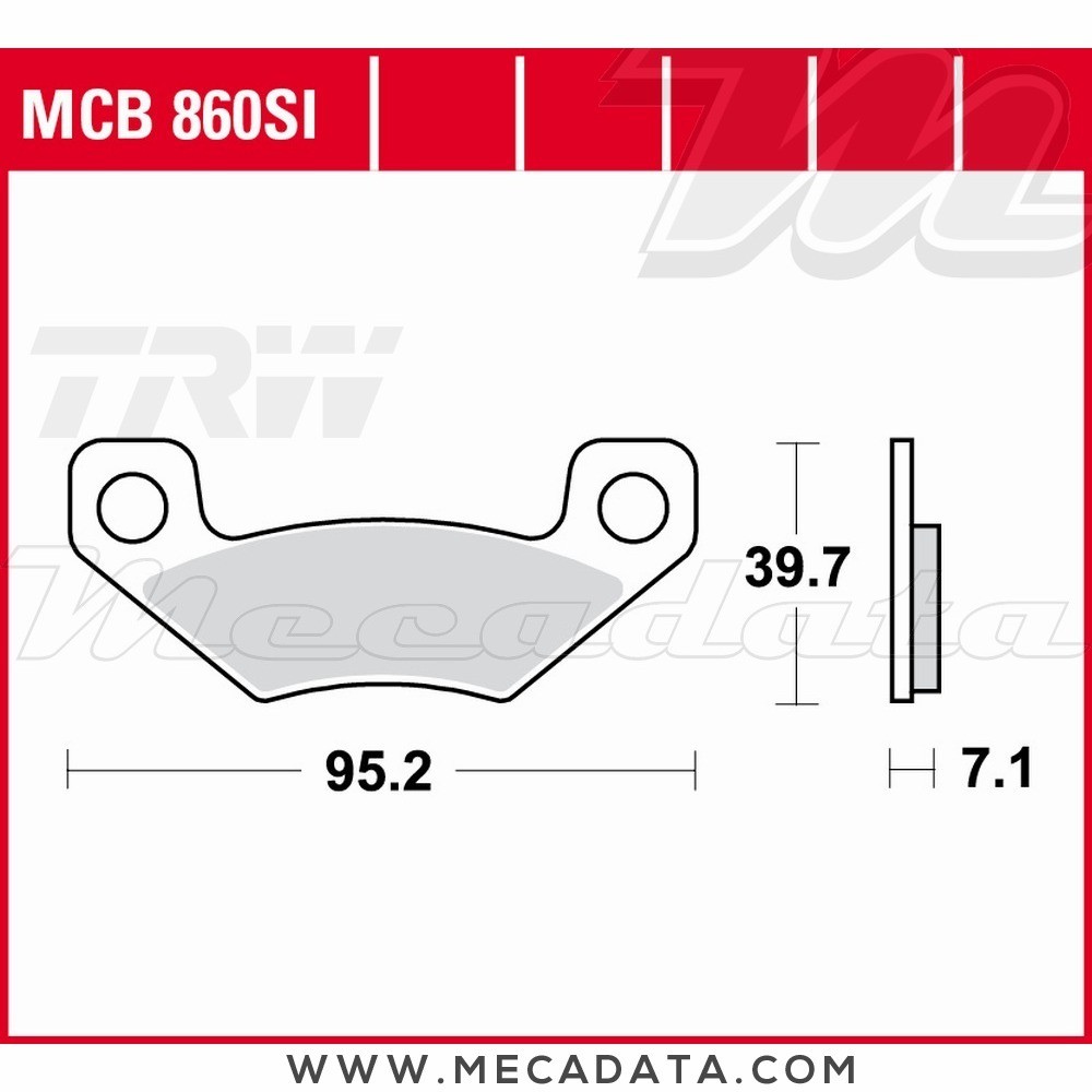 Plaquettes de frein Arrière ~ TRW Lucas MCB 860 SI 
