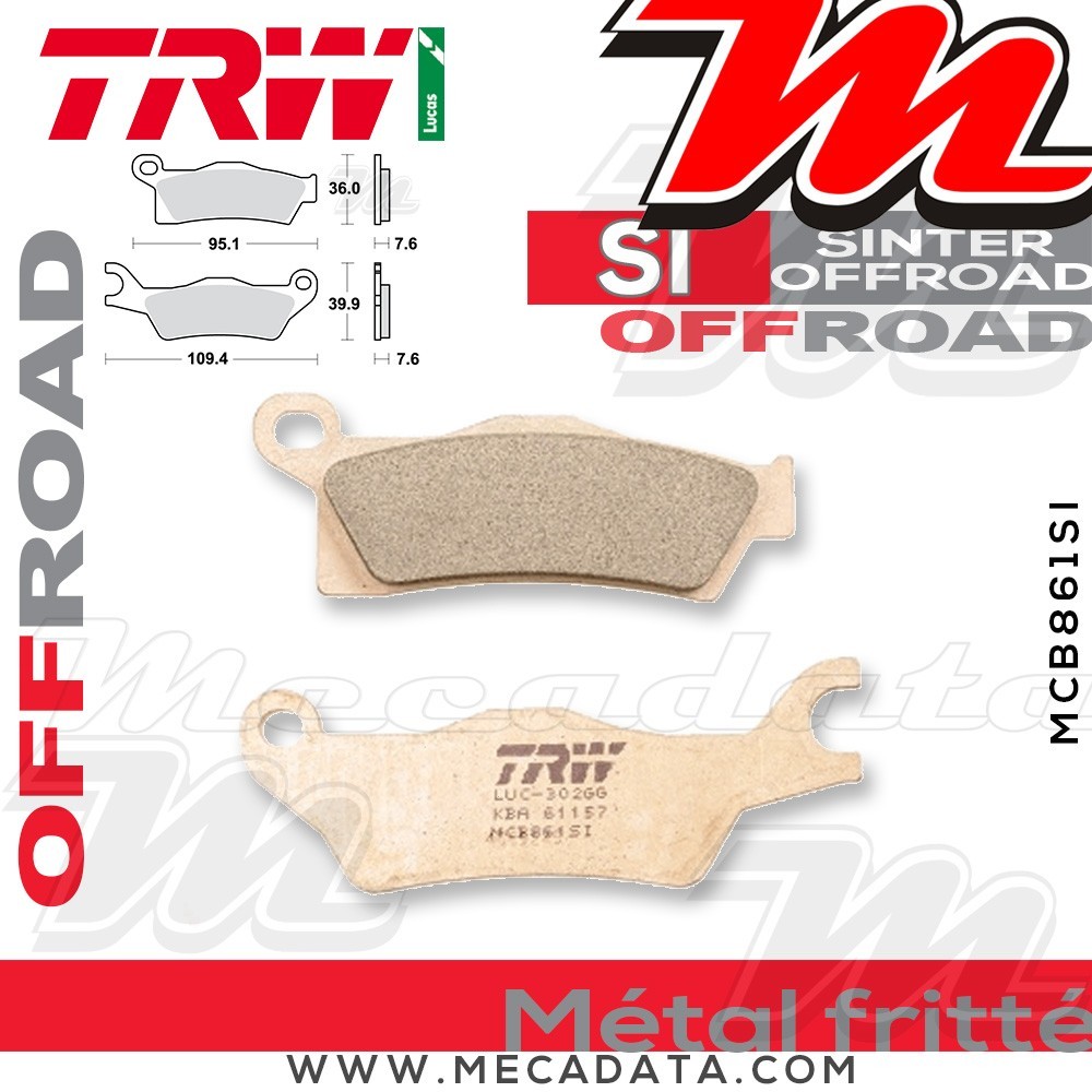 Plaquettes de frein Avant ~ TRW Lucas MCB 861 SI 