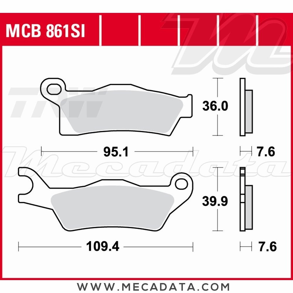Plaquettes de frein Avant ~ TRW Lucas MCB 861 SI 