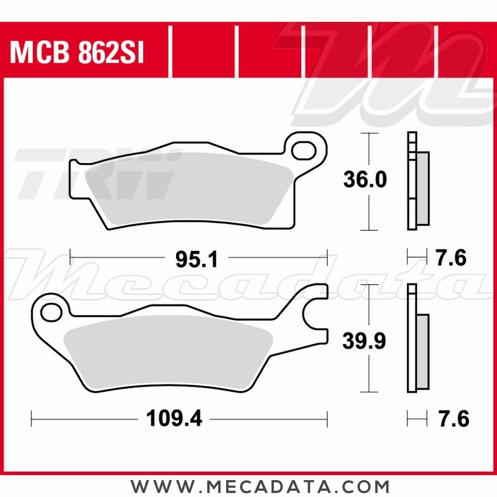 Plaquettes de frein Avant ~ TRW Lucas MCB 862 SI 