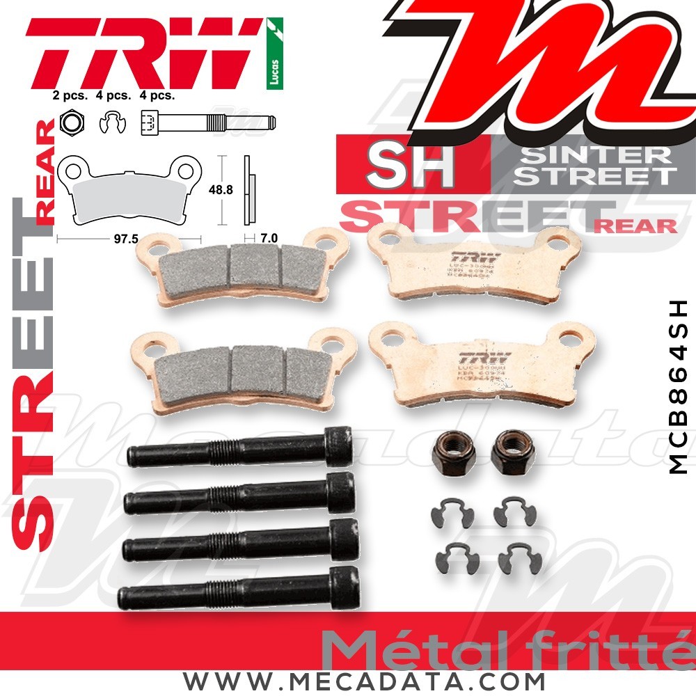 Plaquettes de frein Arrière ~ TRW Lucas MCB 864 SH 