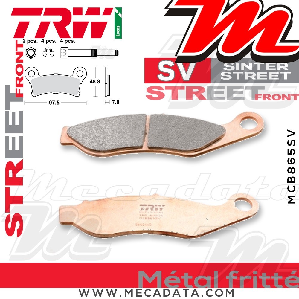 Plaquettes de frein Arrière ~ TRW Lucas MCB 865 SV 