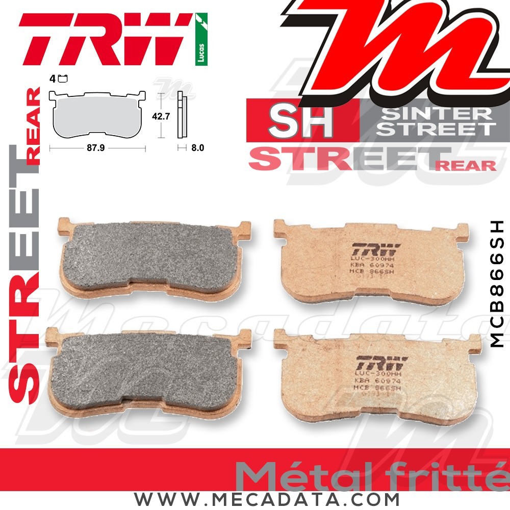 Plaquettes de frein Arrière ~ TRW Lucas MCB 866 SH 