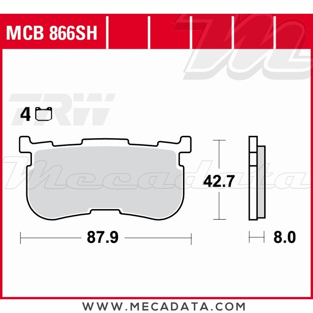 Plaquettes de frein Arrière ~ TRW Lucas MCB 866 SH 