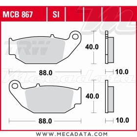 Plaquettes de frein Arrière ~ TRW Lucas MCB 867 