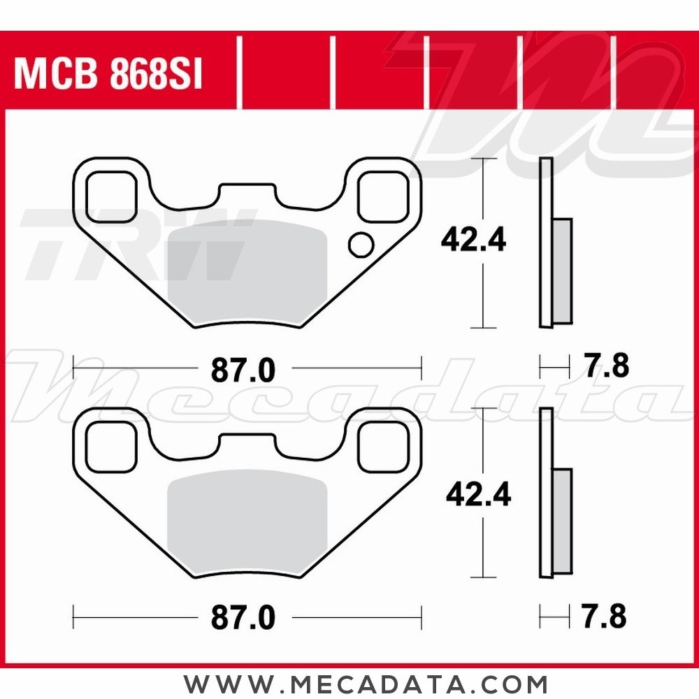 Plaquettes de frein Arrière ~ TRW Lucas MCB 868 SI 