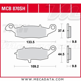 Plaquettes de frein Arrière ~ TRW Lucas MCB 870 SH 