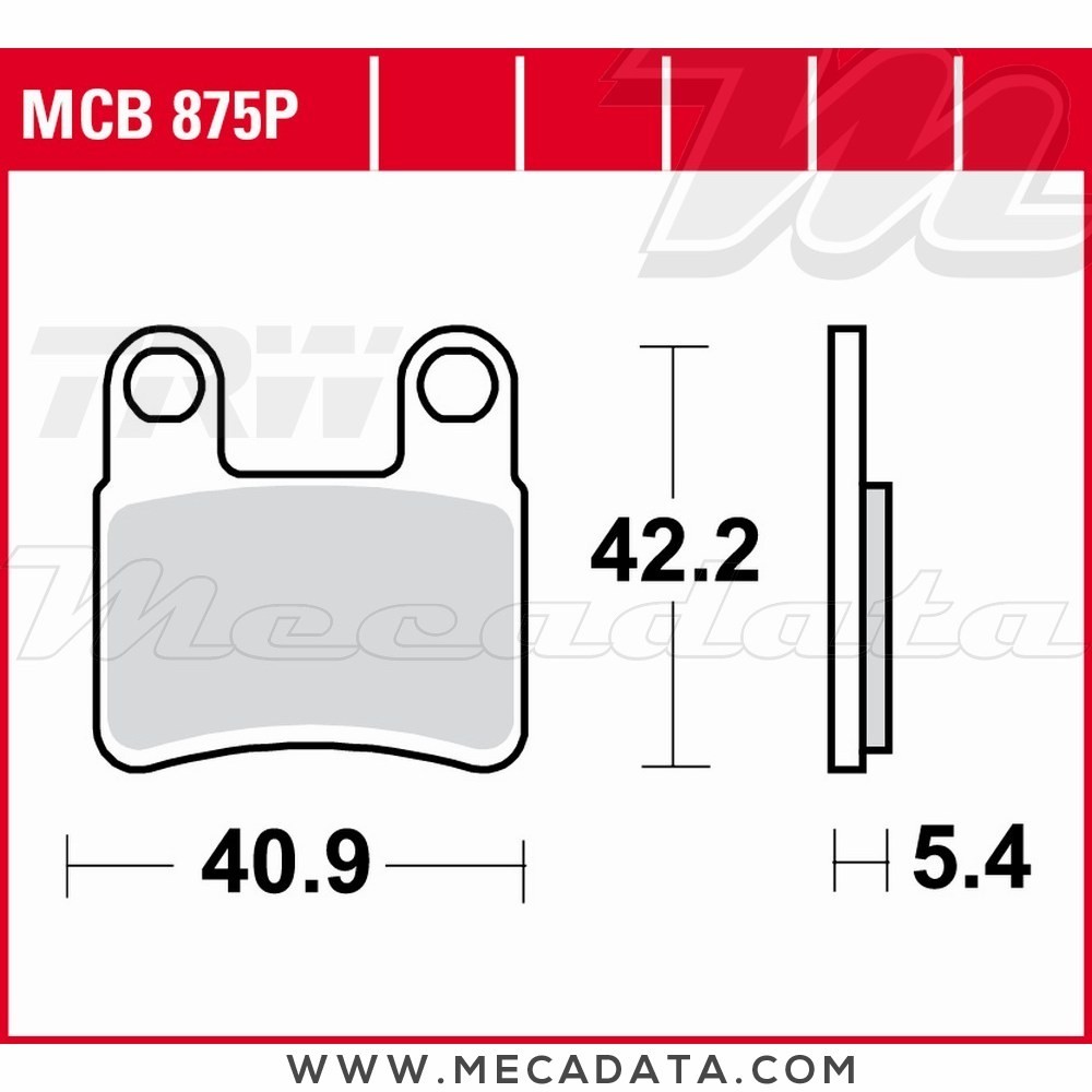 Plaquettes de frein Arrière ~ TRW Lucas MCB 875 P 