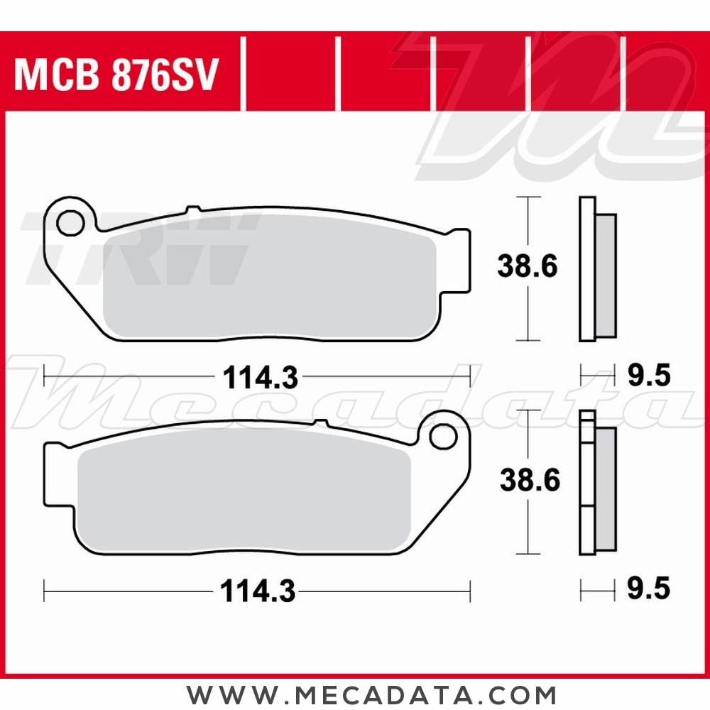 Plaquettes de frein Arrière ~ TRW Lucas MCB 876 SV 