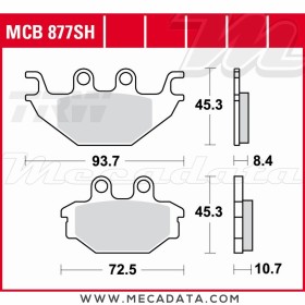 Plaquettes de frein Arrière ~ TRW Lucas MCB 877 SH 