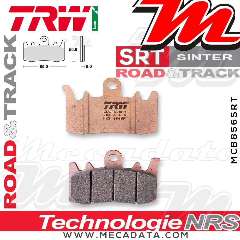 Plaquettes de frein Avant ~ TRW Lucas MCB 856 SRT 