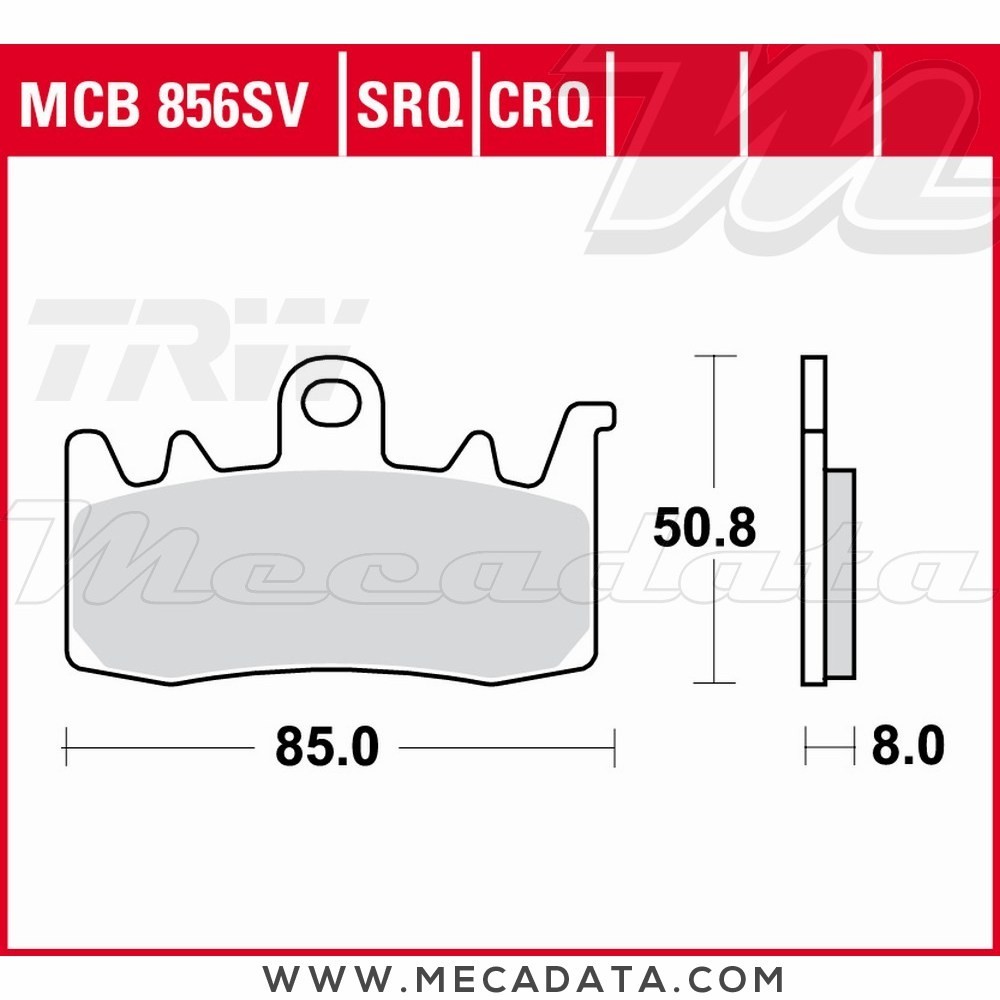 Plaquettes de frein Avant ~ TRW Lucas MCB 856 SRT 