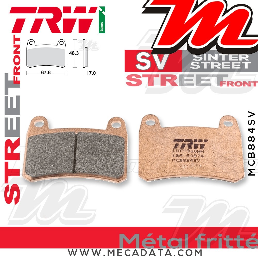 Plaquettes de frein Avant ~ TRW Lucas MCB 884 SV 