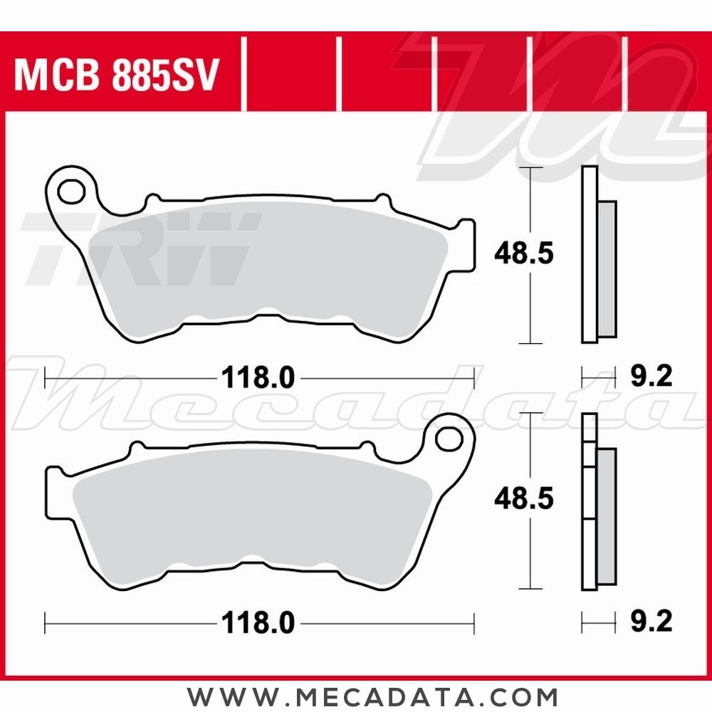 Plaquettes de frein Avant ~ TRW Lucas MCB 885 SV 
