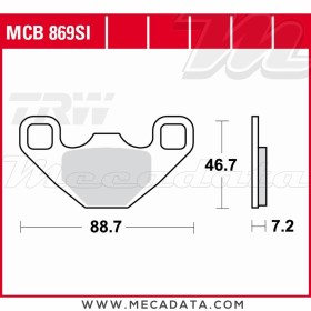 Plaquettes de frein Arrière ~ TRW Lucas MCB 869 SI 