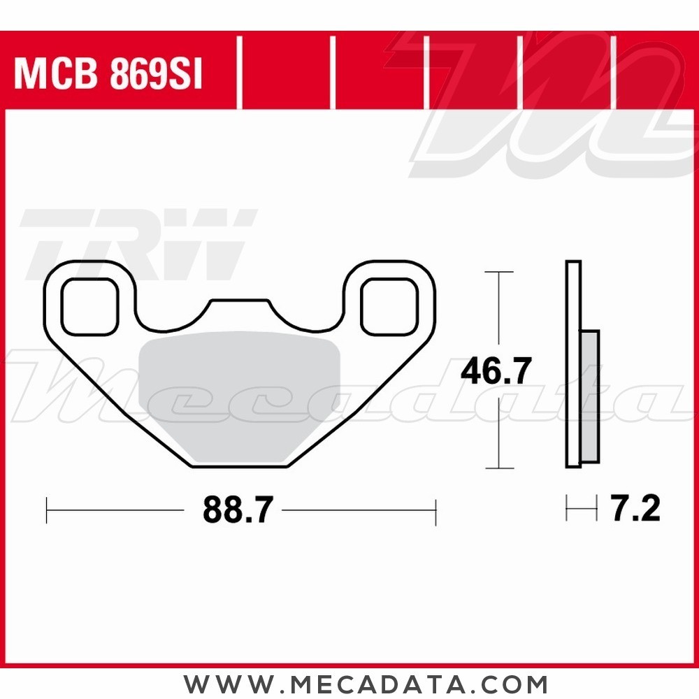 Plaquettes de frein Arrière ~ TRW Lucas MCB 869 SI 