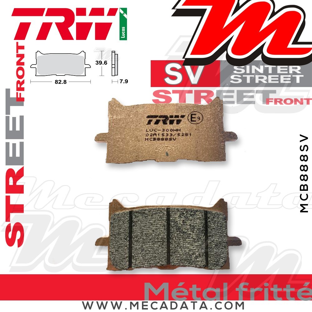 Plaquettes de frein Avant ~ TRW Lucas MCB 888 SV 