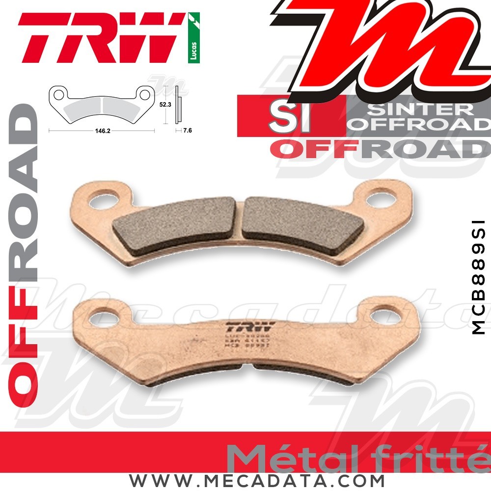 Plaquettes de frein Arrière ~ TRW Lucas MCB 889 SI 
