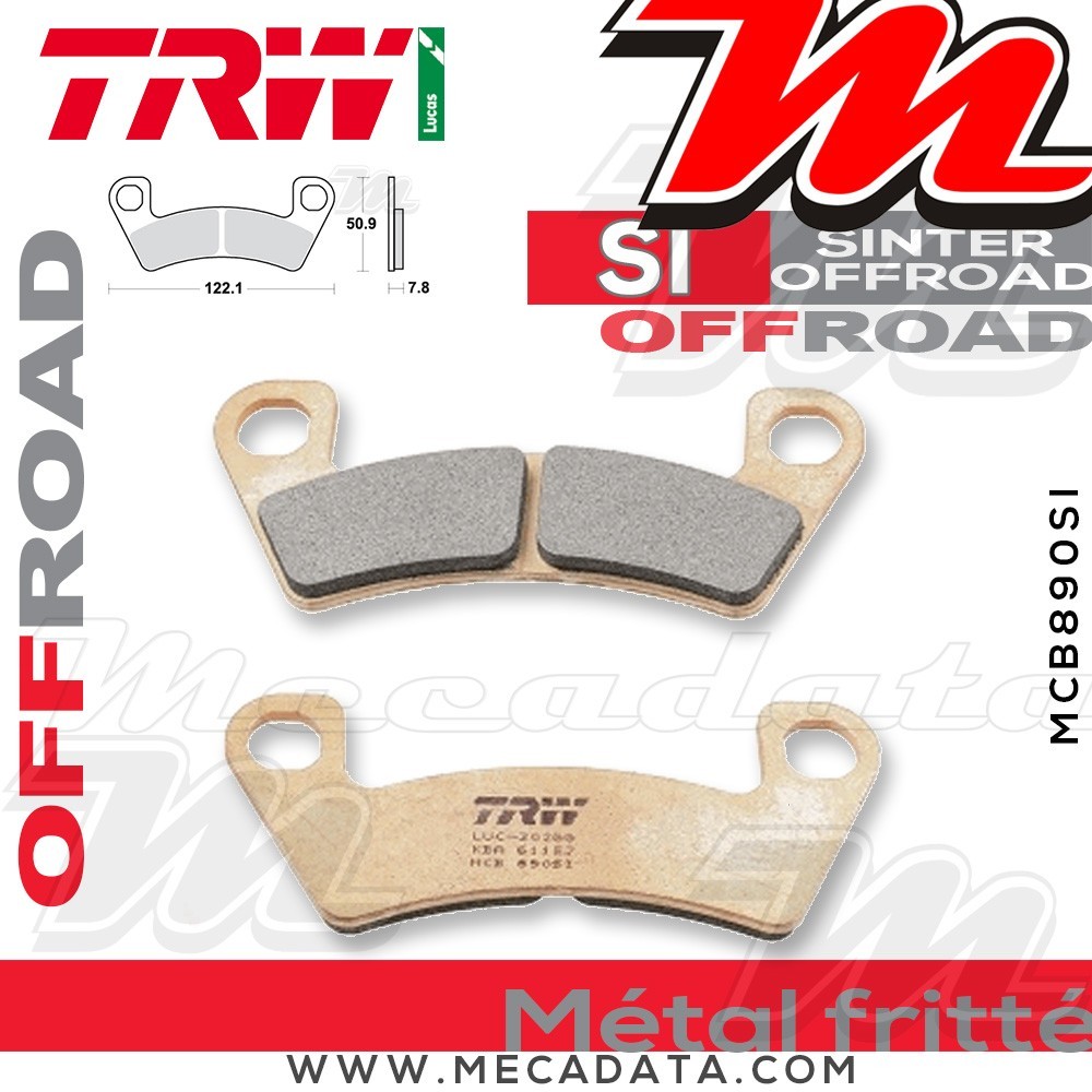 Plaquettes de frein Arrière ~ TRW Lucas MCB 890 SI 