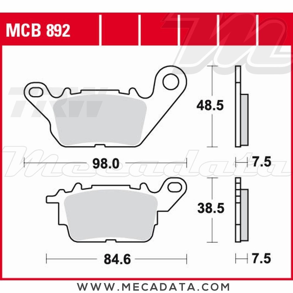Plaquettes de frein Avant ~ TRW Lucas MCB 892 