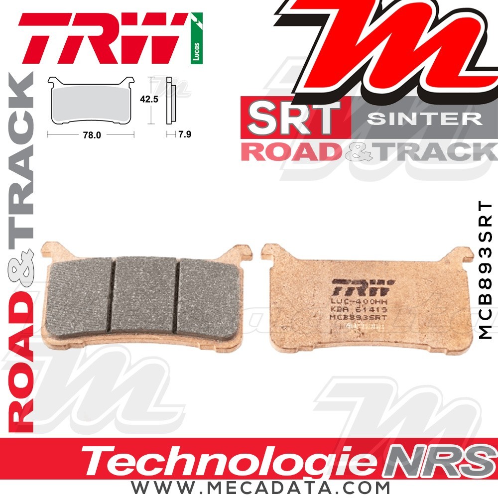 Plaquettes de frein Avant ~ TRW Lucas MCB 893 SRT 