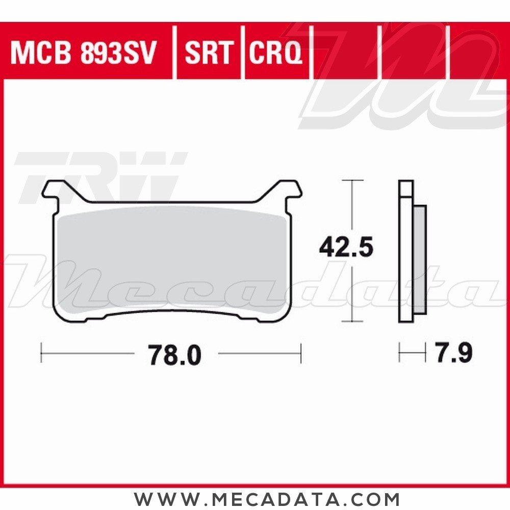 Plaquettes de frein Avant ~ TRW Lucas MCB 893 SRT 