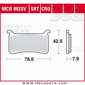 Plaquettes de frein Avant ~ TRW Lucas MCB 893 SV 