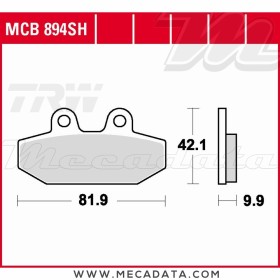 Plaquettes de frein Arrière ~ TRW Lucas MCB 894 SH 