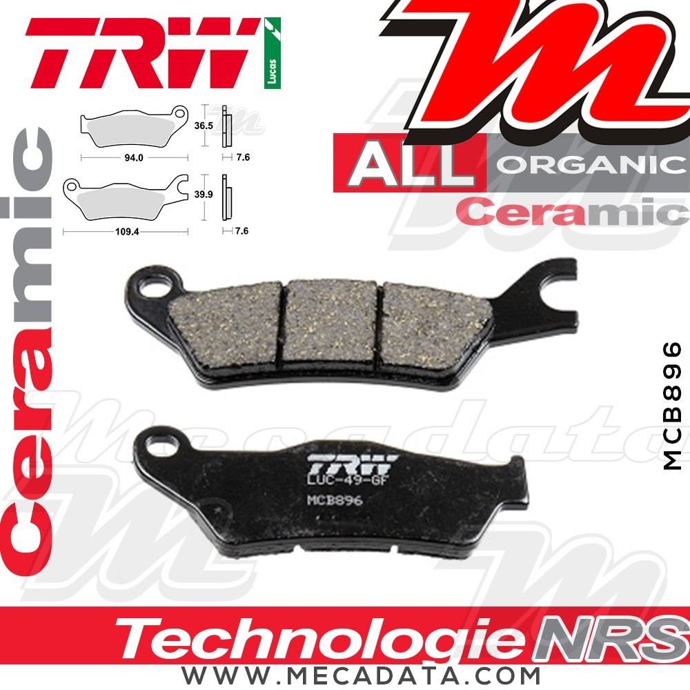 Plaquettes de frein Avant ~ TRW Lucas MCB 896 