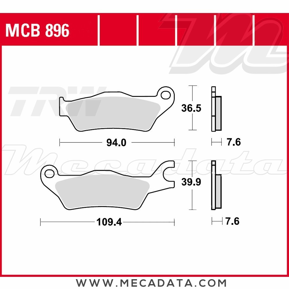 Plaquettes de frein Avant ~ TRW Lucas MCB 896 