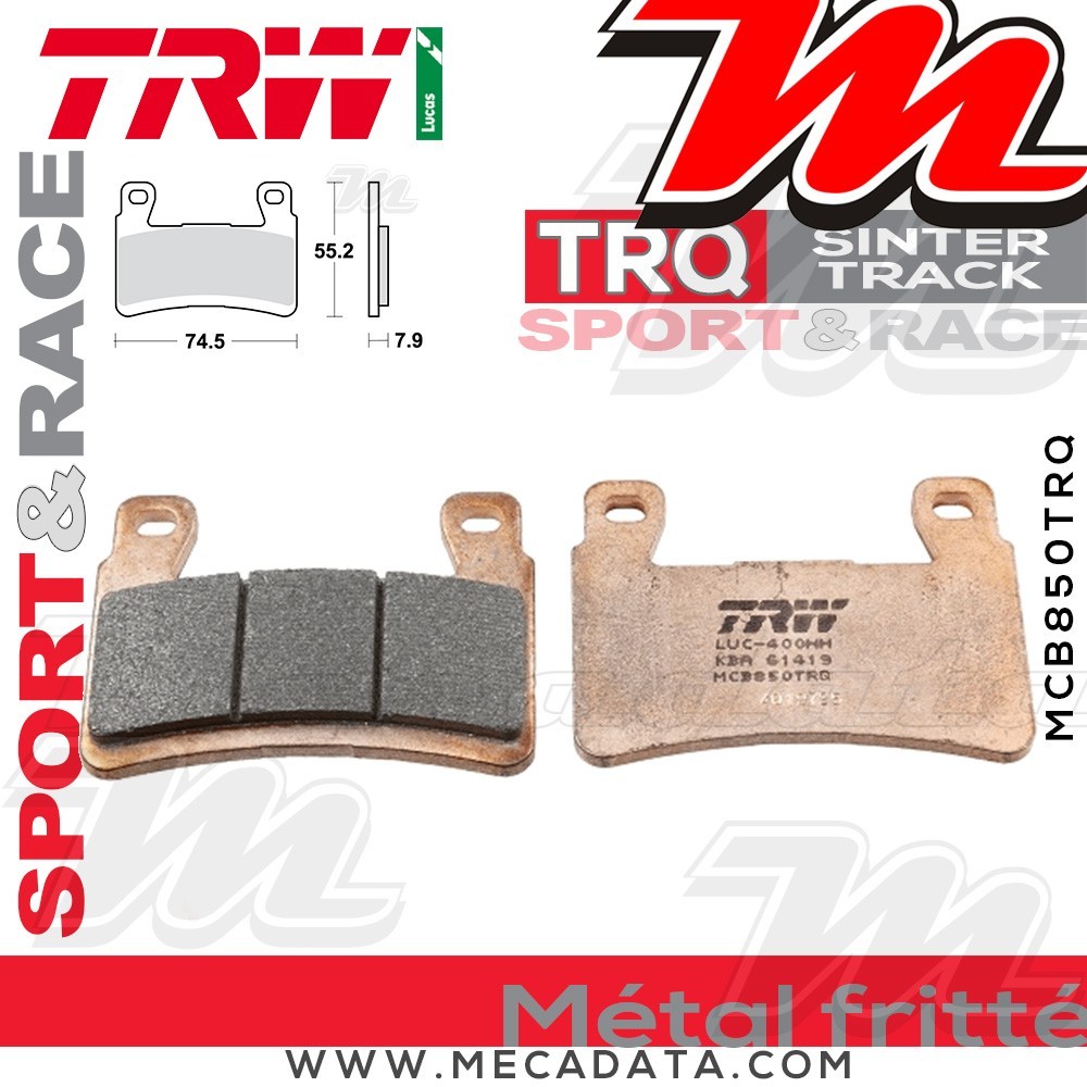 Plaquettes de frein Avant ~ TRW Lucas MCB 850 TRQ 