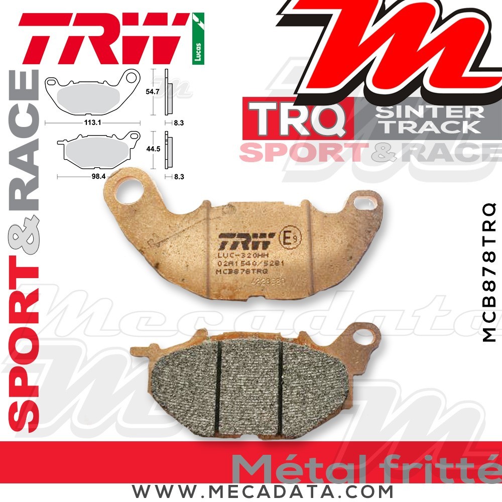 Plaquettes de frein Avant ~ TRW Lucas MCB 878 TRQ 