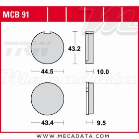 Plaquettes de frein Avant ~ TRW Lucas MCB 91 