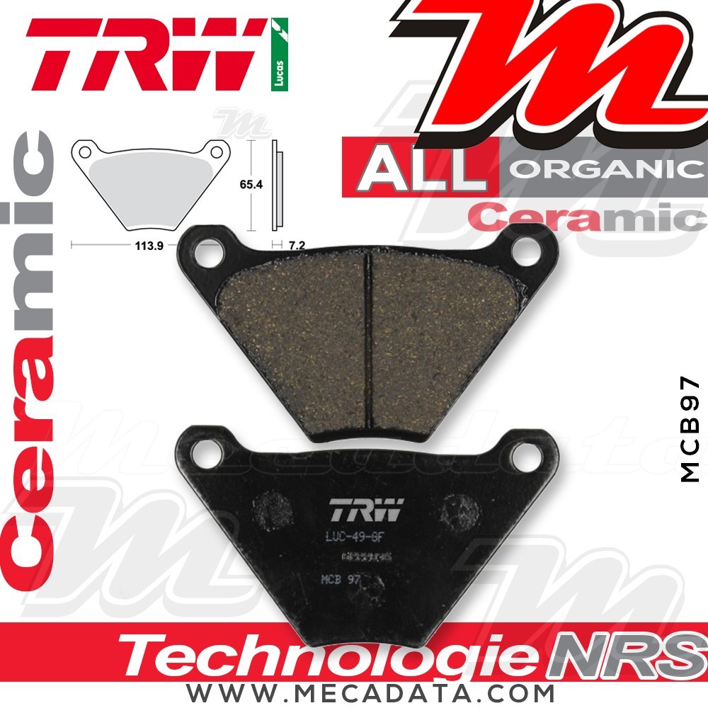 Plaquettes de frein Avant ~ TRW Lucas MCB 97 